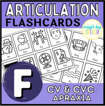 Preview of Articulation Flashcards Initial F CV & CVC Apraxia