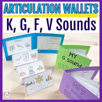 Preview of Articulation Craft Wallets for K, G, F, & V Sounds for Speech Therapy