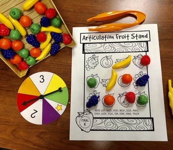 Articulation Fruit Stand: A Speech Therapy Game Companion + BOOM Cards