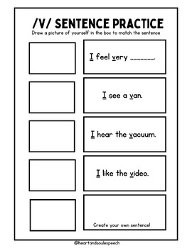 Preview of Articulation- Fun /v/ sentence activity