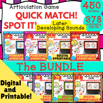 Preview of Articulation GAME BUNDLE - Quick Match Spot it - Later Sounds