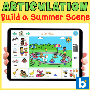 Preview of Articulation GAME - Build a scene - SUMMER - (Create a scene) - BOOM Cards