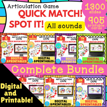 Preview of Articulation GAME COMPLETE BUNDLE -Quick Match Spot it ALL sounds