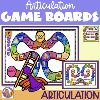 Preview of Articulation Game Boards for speech and language therapy