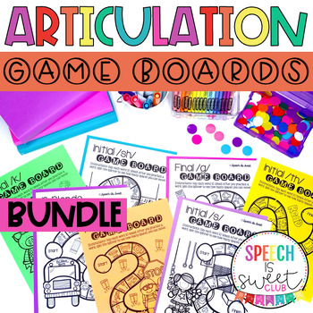 Preview of Articulation Games Bundle | Speech Therapy Activities | Summer Homework
