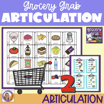 Preview of Articulation Game:Grocery Grab Shopping game #2 for speech and language therapy