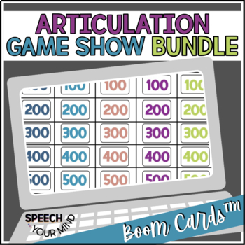 Preview of Articulation Game Show Boom Cards™ Bundle | R & Late Sounds Trivia Bundle