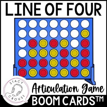 Preview of Articulation Game Speech Therapy Line of Four BOOM™ CARDS for Older Students