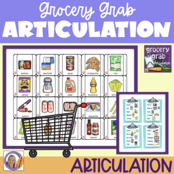 Preview of Articulation Game for speech and language therapy: Grocery Grab shopping game