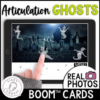 Preview of Ghosts Halloween Articulation Activity for Older Students Boom™ Cards