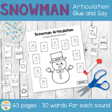 Snowman Articulation Glue and Say Speech Therapy Activities