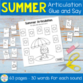 Summer Articulation Glue and Say Speech Therapy Activities