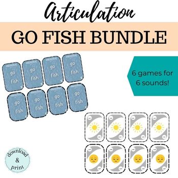 Preview of Articulation Go Fish Game Bundle - Speech Therapy