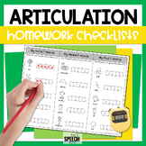 Articulation Homework Checklists