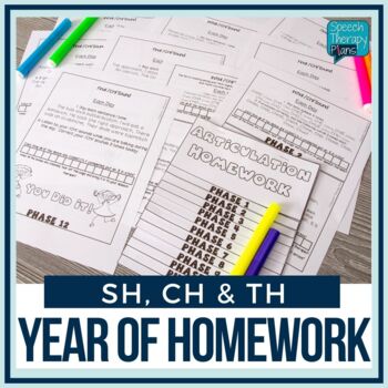Preview of Articulation Homework Flipbook Set 3 (SH, CH, TH)