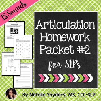 Preview of Articulation - Homework Packet # 2 for Speech-Language Therapy (Artic)