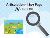 Articulation I SPY Page- /f/- FREEBIE