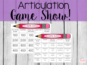 Preview of Articulation Game Show: Sh, Ch, Th, S, R Edition