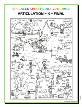 Preview of Articulation - K Final Sound - Coloring Sheet - Phonology