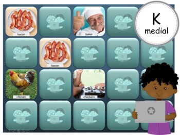 Preview of Articulation K Medial Memory Games - Digital - Teletherapy