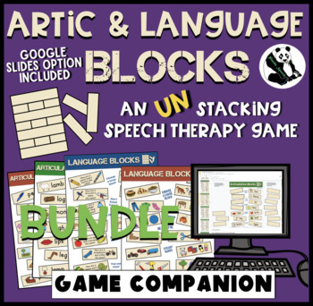 Preview of Articulation and Language Blocks BUNDLE for Speech Therapy + Google Slides