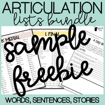 Preview of Articulation Lists - /s/ FREEBIE (words, sentences, and stories)