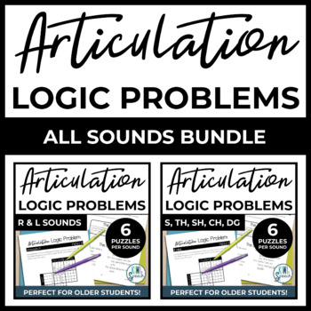 Preview of Articulation Logic Problems | NO-PREP Speech Therapy Brain Teaser Puzzles BUNDLE