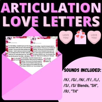 Preview of Articulation Love Letters- Valentines Day