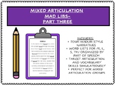 Articulation Mad Libs - Part 3 Generalization of Speech Sounds