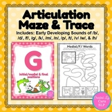 Articulation Maze & Trace for Sounds: p, b, t, d, n, m, f,