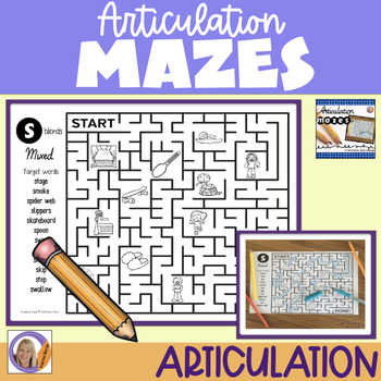 Preview of Articulation Mazes for speech & language therapy