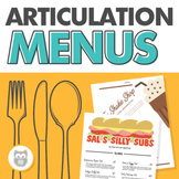 Articulation Menus for Speech Therapy - Great for carryover and conversation!