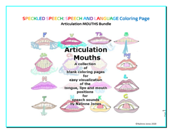 Articulation Mouth Coloring Bundle S Sh Th L G B V And R N J M T Ng