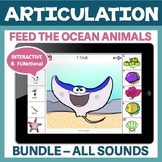 Articulation NO PREP Boom Cards™ Bundle Feed Ocean Animals