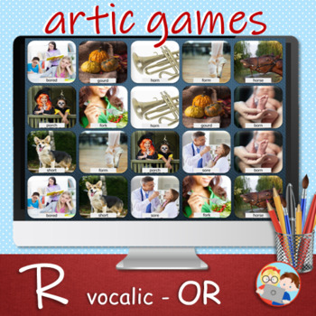 Preview of R Vocalic OR - Speech Articulation Memory Games - Digital - Fun