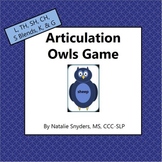 Articulation - Owls Game (L, TH, SH, CH, S Blends, K, & G)