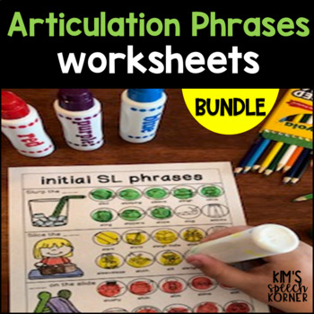 Preview of Articulation Phrases | BUNDLE | Worksheets | Speech Therapy Activities