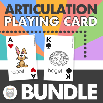 Preview of Articulation Playing Cards BUNDLE | Color, Outline | Speech Sounds Therapy