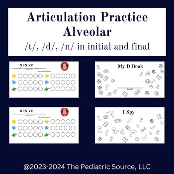 Preview of Articulation Practice: Alveolar sounds, no prep digital and printable