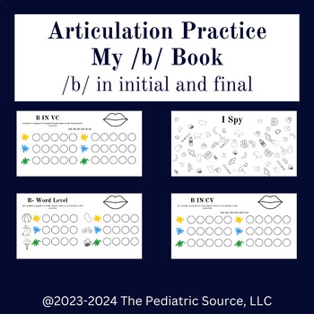 Preview of Articulation Practice /b/- no prep digital workbook.