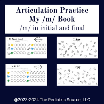 Preview of Articulation Practice /m/- no prep digital workbook.