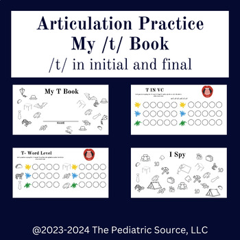 Preview of Articulation Practice /t/- no prep digital and printout