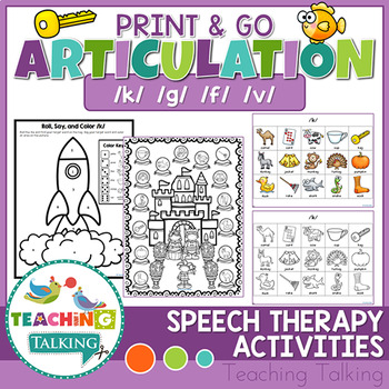 Preview of Articulation Activities Print & Go - K,G,F,V