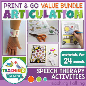 Preview of No Prep Articulation Games and Activities for Speech Therapy BUNDLE