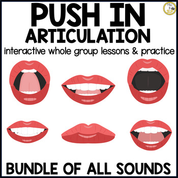Preview of Articulation Push In Lessons for Whole Group Speech Therapy - Complete Bundle