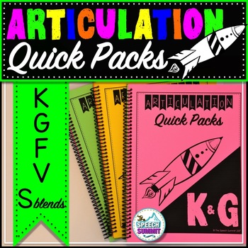 Preview of Articulation Quick Packs: K, G, F, V, & S Blends