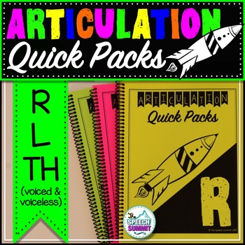 Preview of Articulation Quick Packs: R, L, & TH