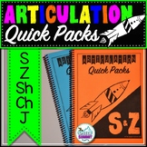 Articulation Quick Packs: S, Z, Sh, Ch, & J
