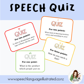 Preview of Speech Quiz - A fun game for articulation generalisation