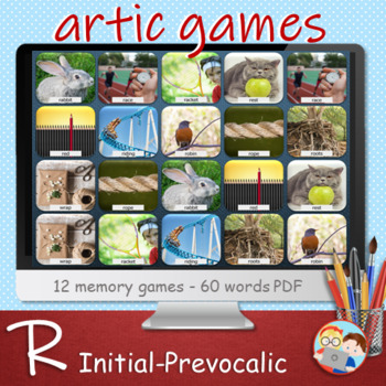 Preview of R Initial - Speech Articulation Memory Games - Digital - Fun